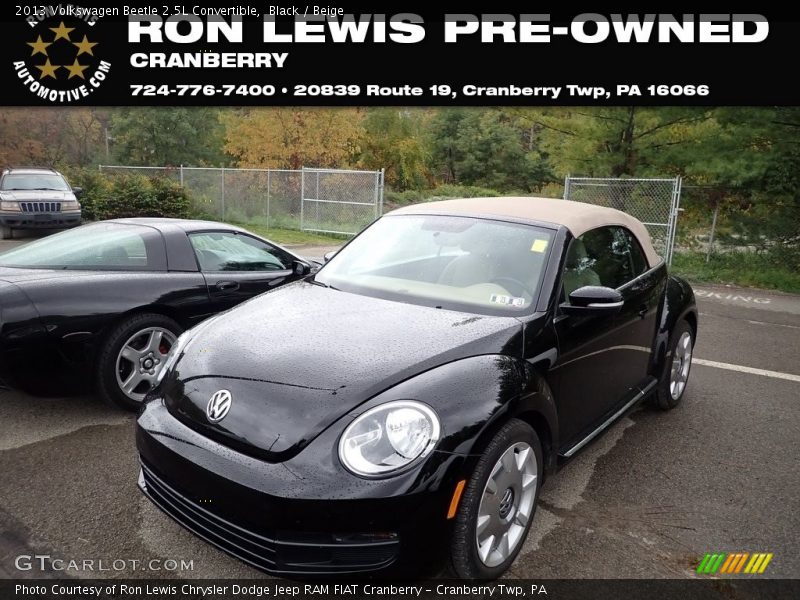 Black / Beige 2013 Volkswagen Beetle 2.5L Convertible