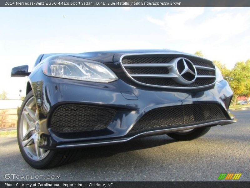 Lunar Blue Metallic / Silk Beige/Espresso Brown 2014 Mercedes-Benz E 350 4Matic Sport Sedan