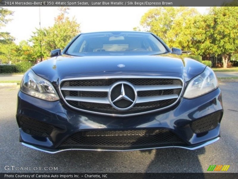 Lunar Blue Metallic / Silk Beige/Espresso Brown 2014 Mercedes-Benz E 350 4Matic Sport Sedan
