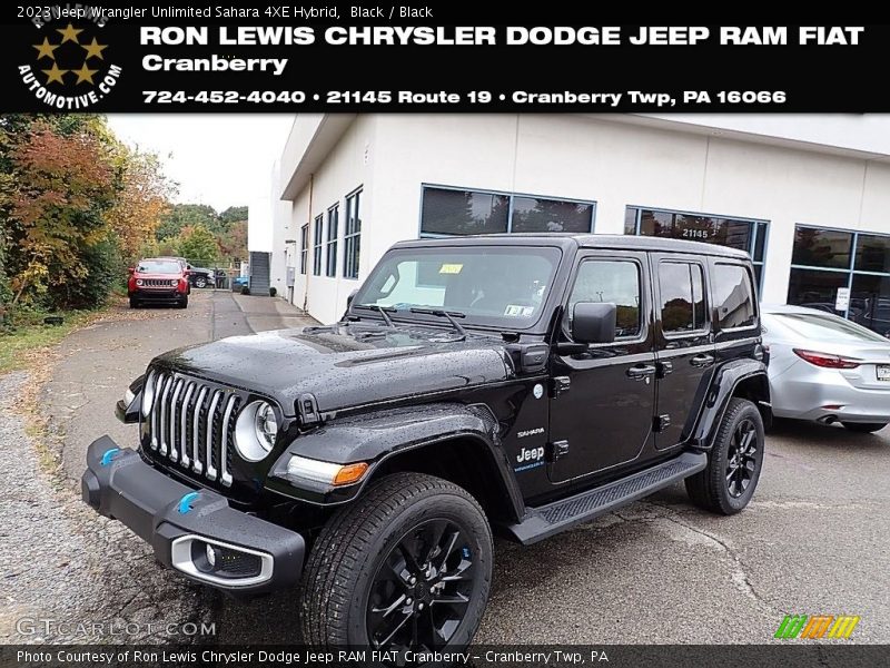 Black / Black 2023 Jeep Wrangler Unlimited Sahara 4XE Hybrid