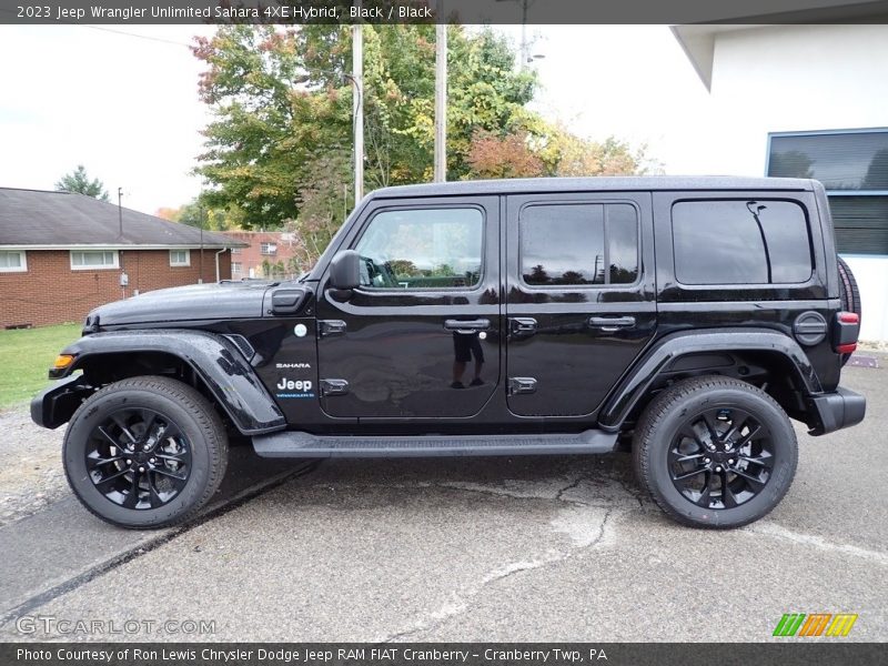 Black / Black 2023 Jeep Wrangler Unlimited Sahara 4XE Hybrid