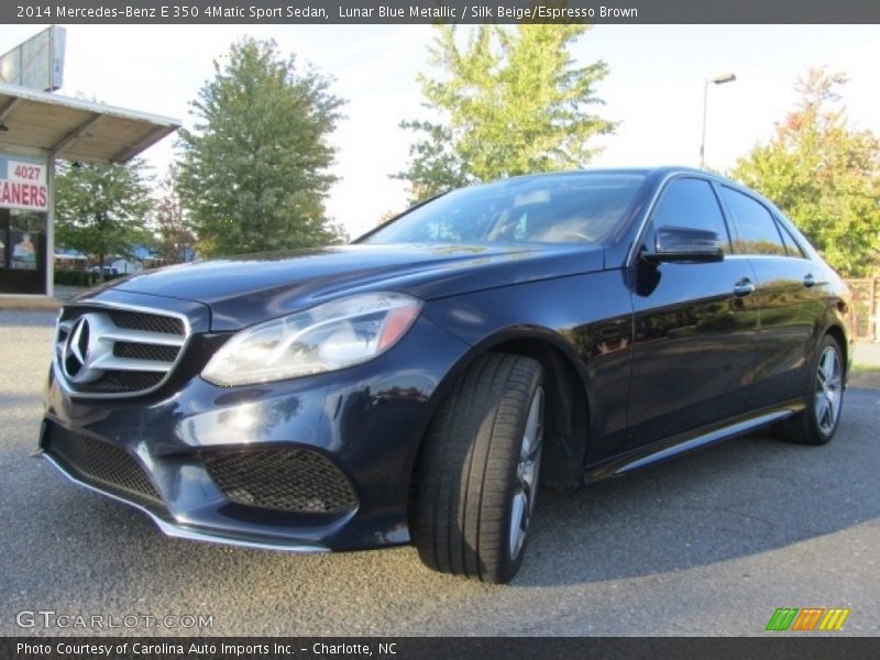 Lunar Blue Metallic / Silk Beige/Espresso Brown 2014 Mercedes-Benz E 350 4Matic Sport Sedan