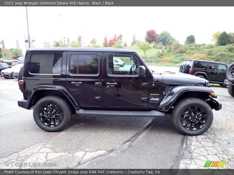 Black / Black 2023 Jeep Wrangler Unlimited Sahara 4XE Hybrid