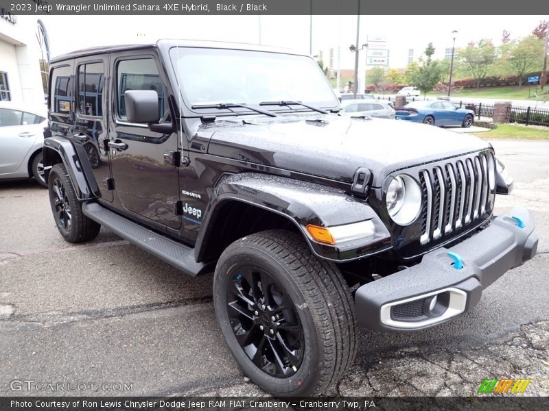 Black / Black 2023 Jeep Wrangler Unlimited Sahara 4XE Hybrid