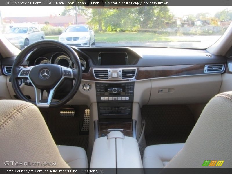 Lunar Blue Metallic / Silk Beige/Espresso Brown 2014 Mercedes-Benz E 350 4Matic Sport Sedan