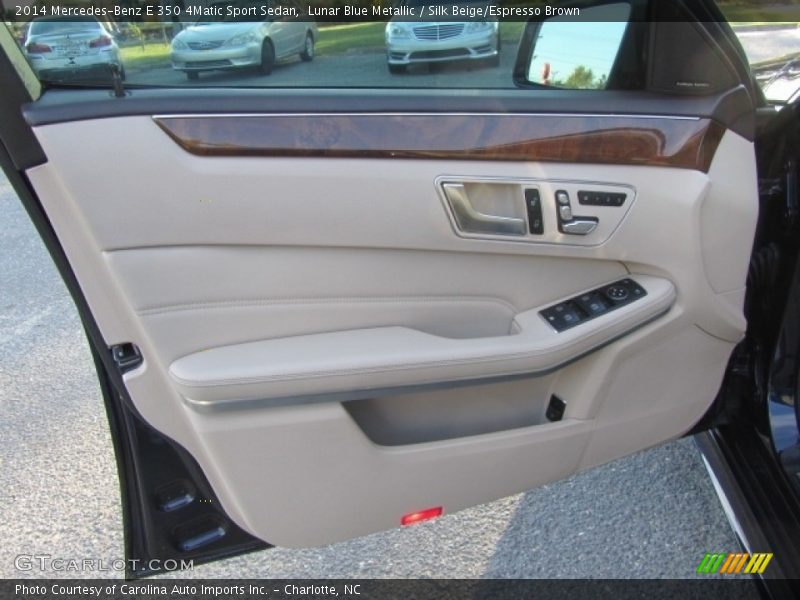 Lunar Blue Metallic / Silk Beige/Espresso Brown 2014 Mercedes-Benz E 350 4Matic Sport Sedan
