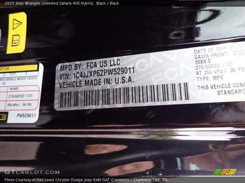 Black / Black 2023 Jeep Wrangler Unlimited Sahara 4XE Hybrid