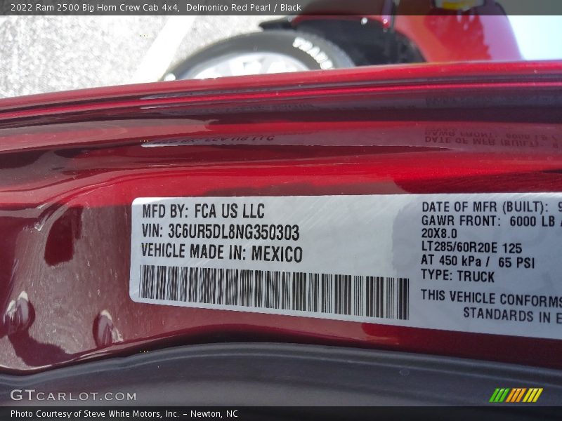 Delmonico Red Pearl / Black 2022 Ram 2500 Big Horn Crew Cab 4x4
