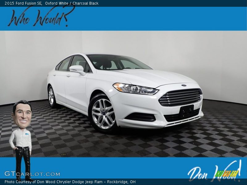 Oxford White / Charcoal Black 2015 Ford Fusion SE