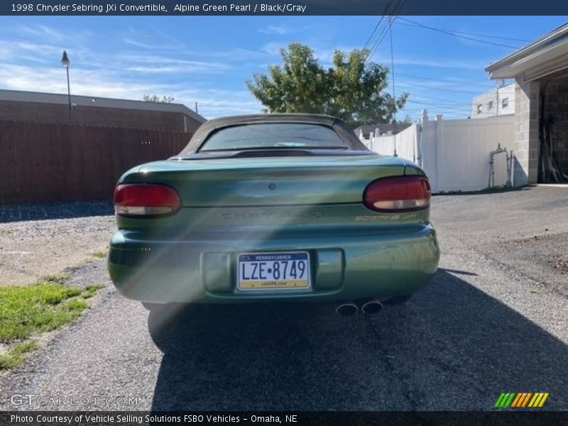 Alpine Green Pearl / Black/Gray 1998 Chrysler Sebring JXi Convertible