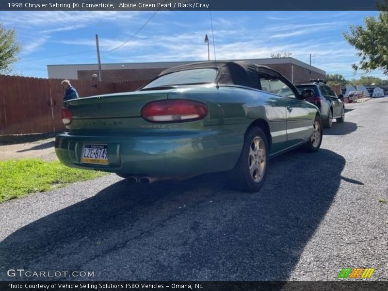 Alpine Green Pearl / Black/Gray 1998 Chrysler Sebring JXi Convertible