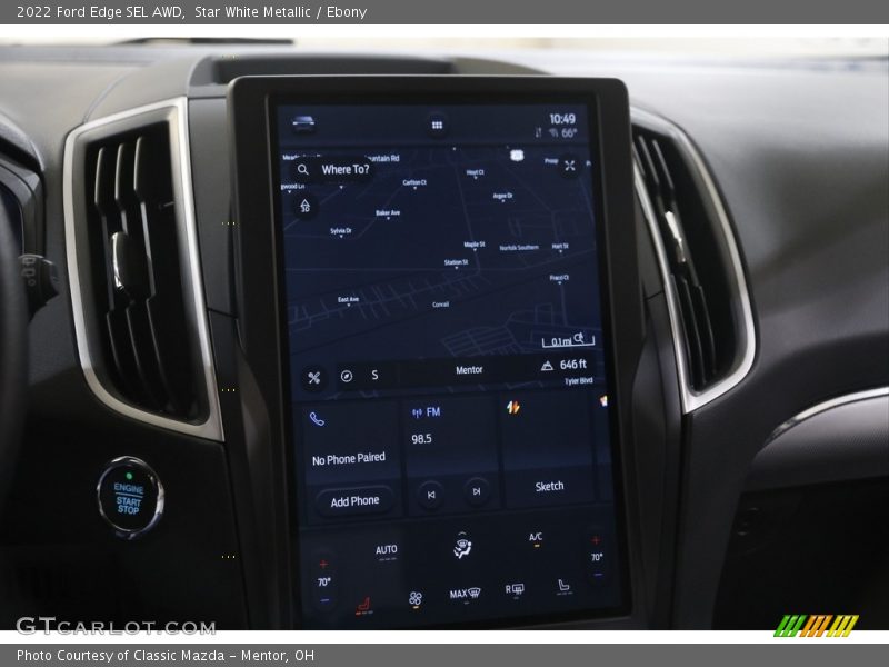 Star White Metallic / Ebony 2022 Ford Edge SEL AWD