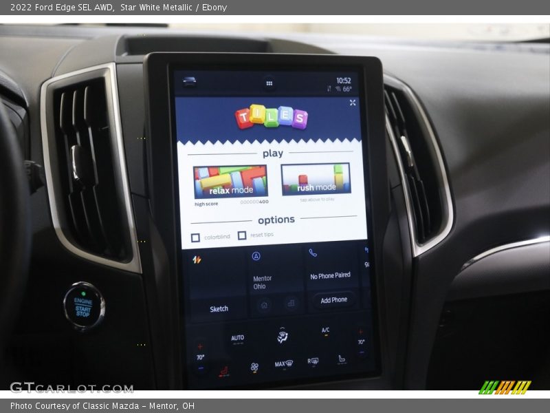 Star White Metallic / Ebony 2022 Ford Edge SEL AWD