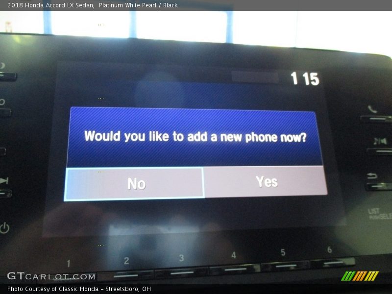 Platinum White Pearl / Black 2018 Honda Accord LX Sedan