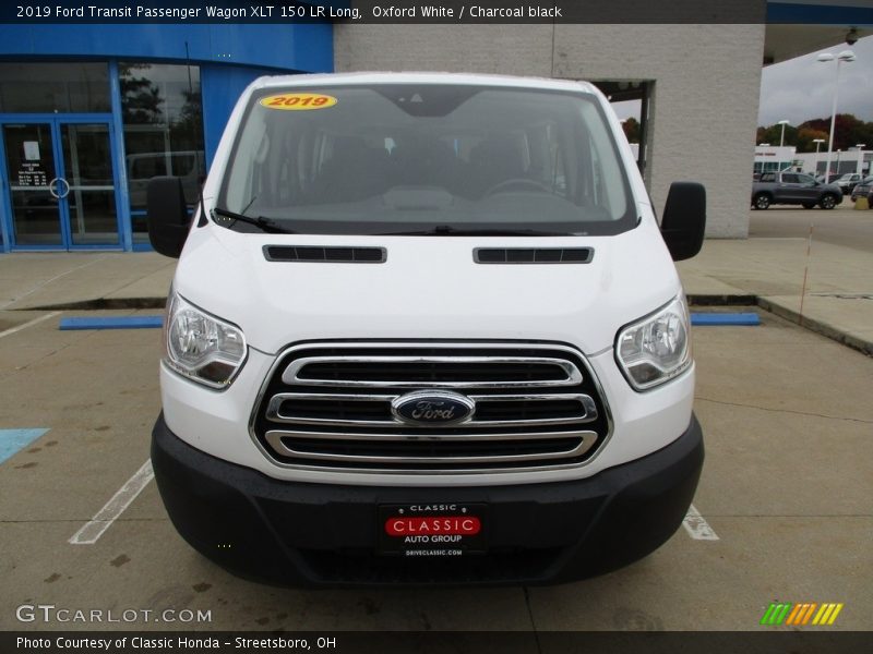 Oxford White / Charcoal black 2019 Ford Transit Passenger Wagon XLT 150 LR Long