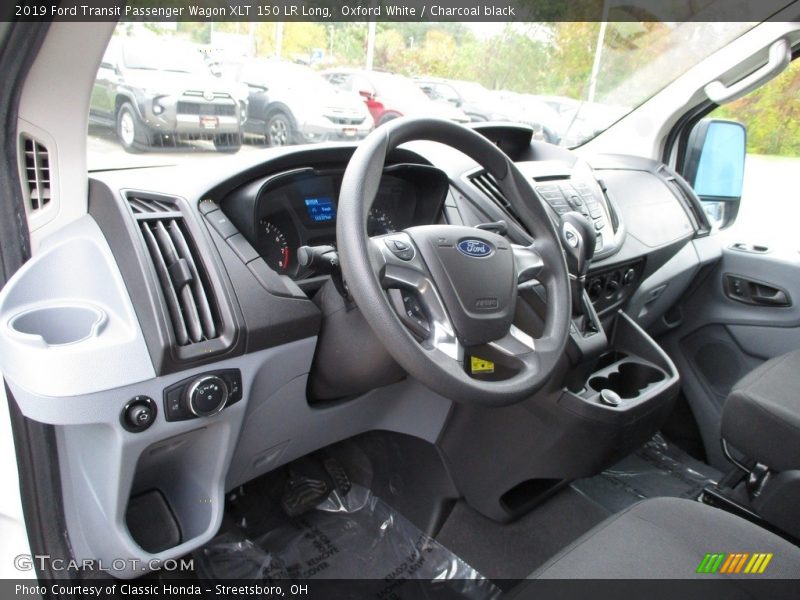 Oxford White / Charcoal black 2019 Ford Transit Passenger Wagon XLT 150 LR Long