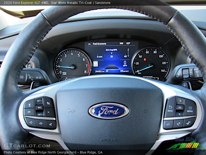 Star White Metallic Tri-Coat / Sandstone 2020 Ford Explorer XLT 4WD