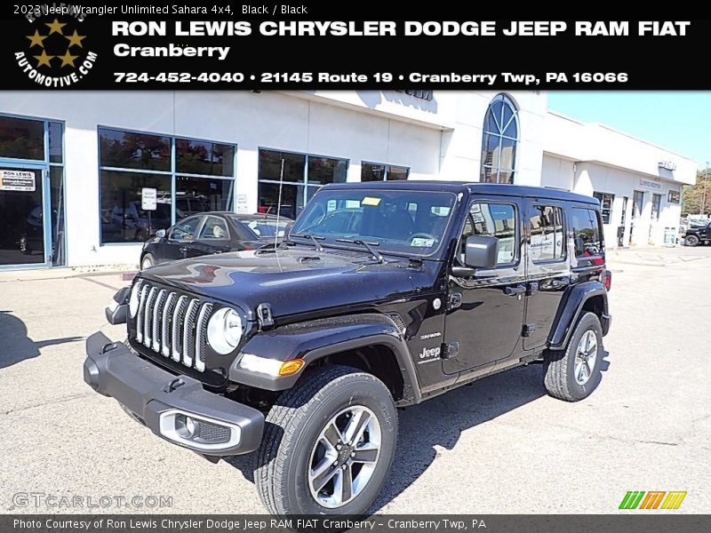 Black / Black 2023 Jeep Wrangler Unlimited Sahara 4x4