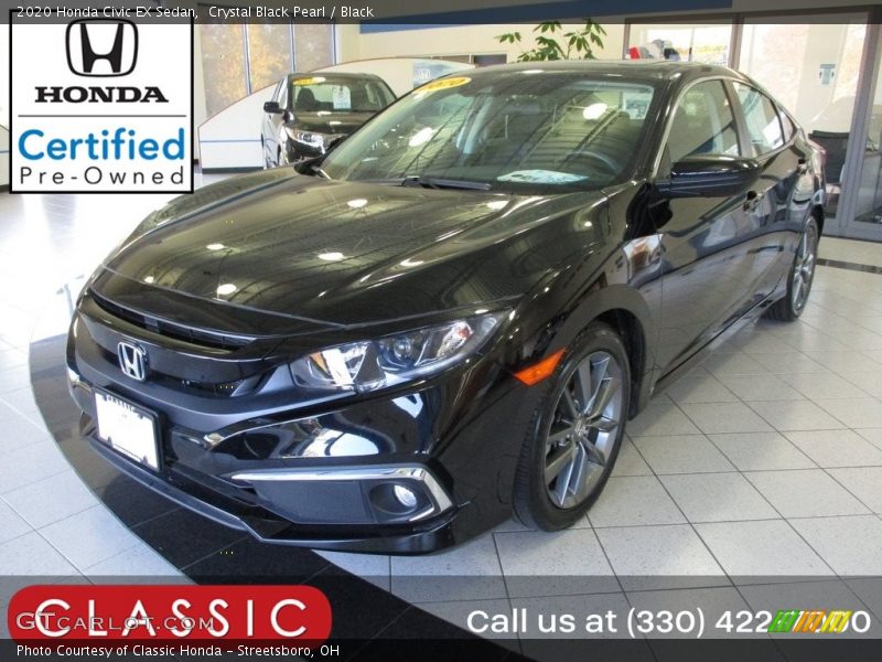 Crystal Black Pearl / Black 2020 Honda Civic EX Sedan