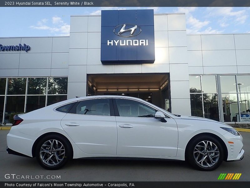 Serenity White / Black 2023 Hyundai Sonata SEL