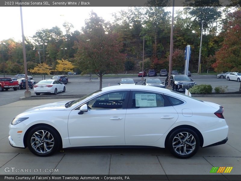 Serenity White / Black 2023 Hyundai Sonata SEL