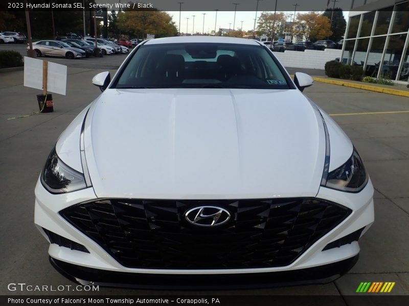 Serenity White / Black 2023 Hyundai Sonata SEL
