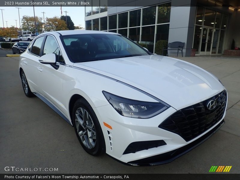 Serenity White / Black 2023 Hyundai Sonata SEL