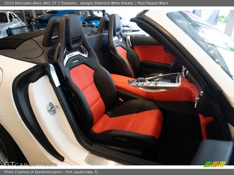 designo Diamond White Metallic / Red Pepper/Black 2019 Mercedes-Benz AMG GT C Roadster