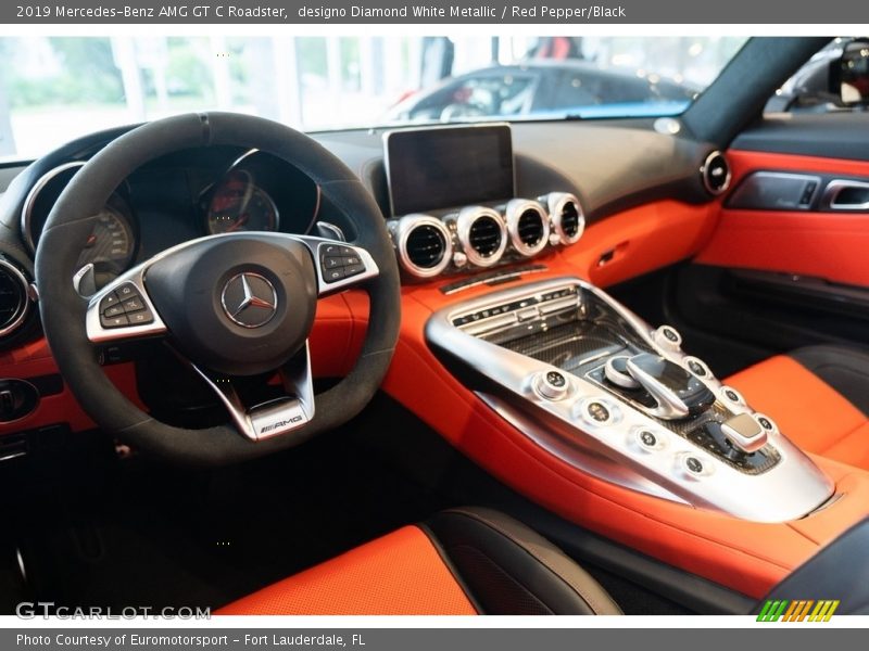designo Diamond White Metallic / Red Pepper/Black 2019 Mercedes-Benz AMG GT C Roadster