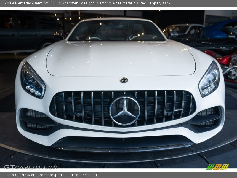 designo Diamond White Metallic / Red Pepper/Black 2019 Mercedes-Benz AMG GT C Roadster
