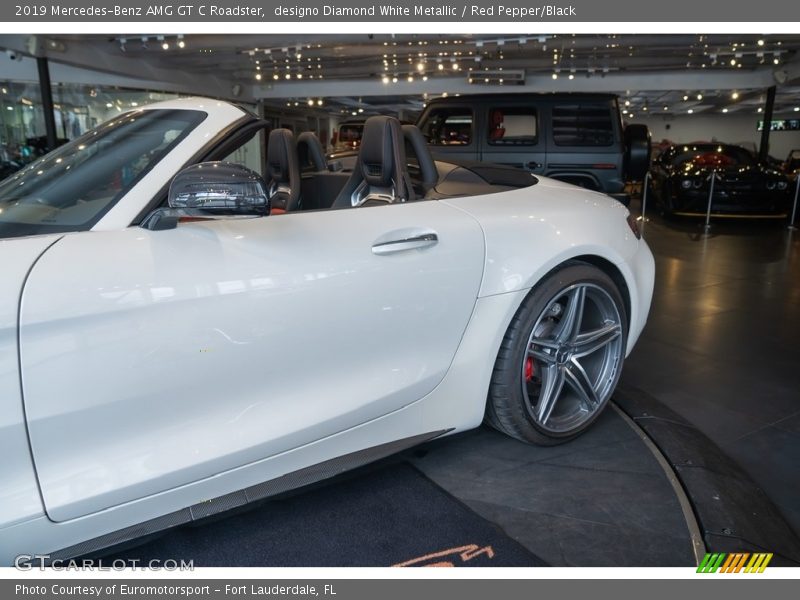 designo Diamond White Metallic / Red Pepper/Black 2019 Mercedes-Benz AMG GT C Roadster