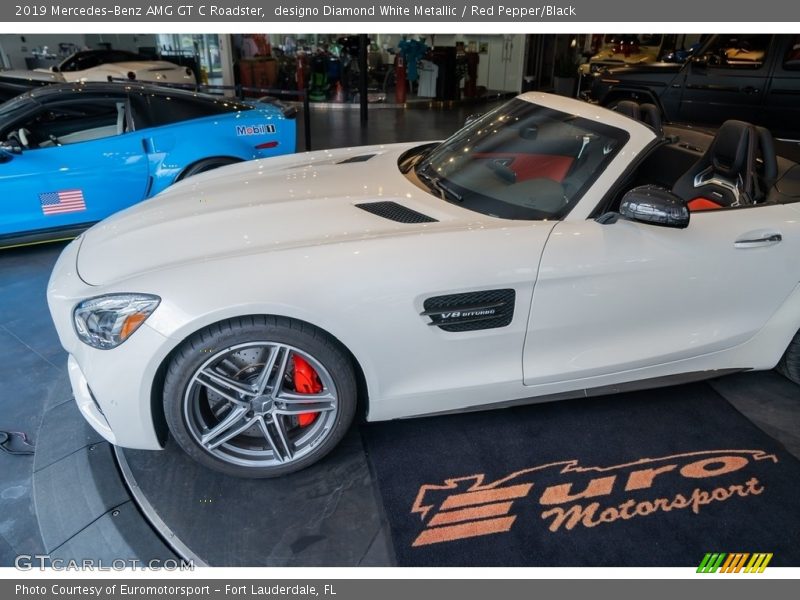 designo Diamond White Metallic / Red Pepper/Black 2019 Mercedes-Benz AMG GT C Roadster