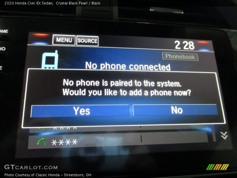 Crystal Black Pearl / Black 2020 Honda Civic EX Sedan