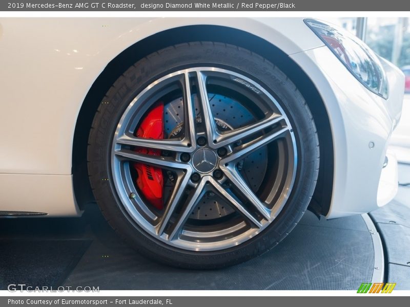designo Diamond White Metallic / Red Pepper/Black 2019 Mercedes-Benz AMG GT C Roadster