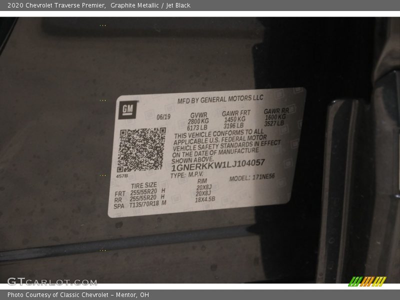 Graphite Metallic / Jet Black 2020 Chevrolet Traverse Premier