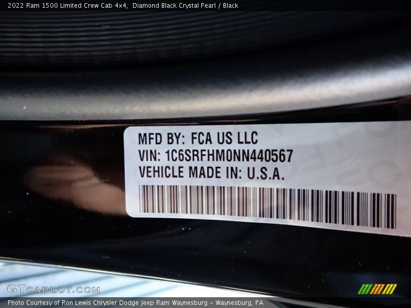 Diamond Black Crystal Pearl / Black 2022 Ram 1500 Limited Crew Cab 4x4
