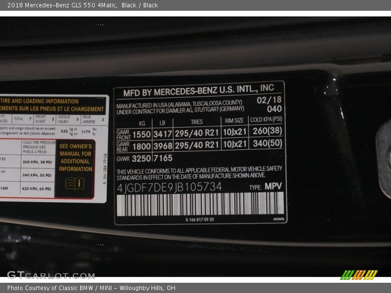 Black / Black 2018 Mercedes-Benz GLS 550 4Matic