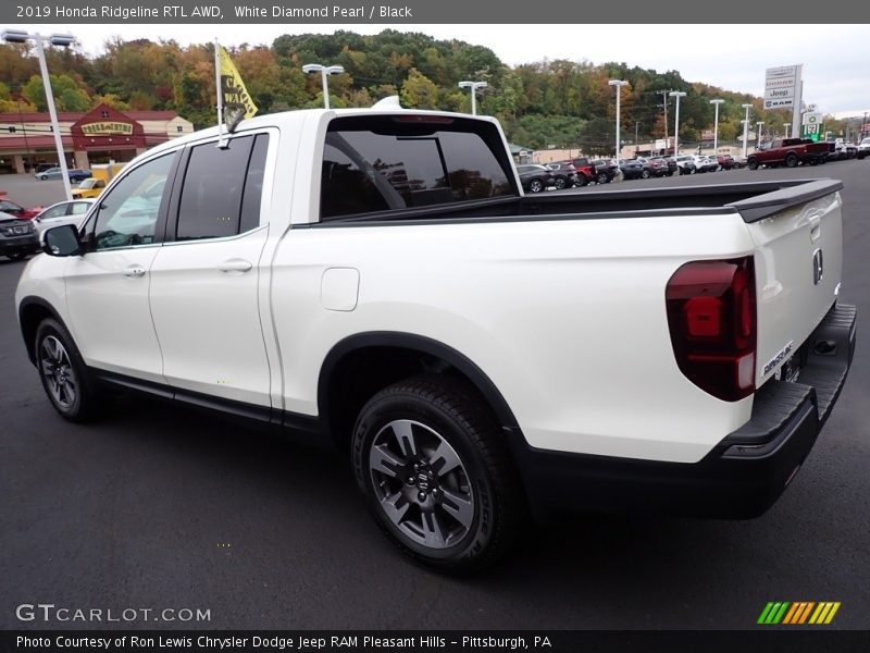 White Diamond Pearl / Black 2019 Honda Ridgeline RTL AWD