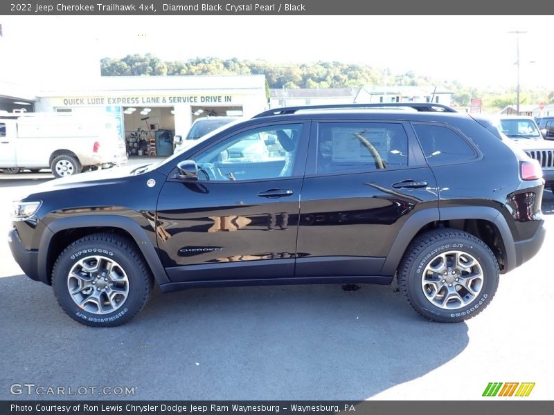 Diamond Black Crystal Pearl / Black 2022 Jeep Cherokee Trailhawk 4x4