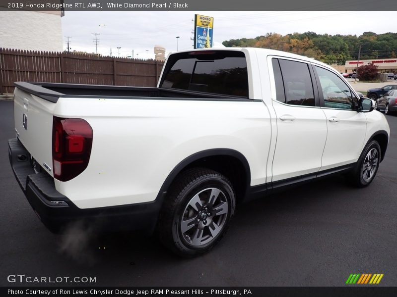 White Diamond Pearl / Black 2019 Honda Ridgeline RTL AWD
