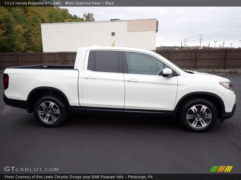 White Diamond Pearl / Black 2019 Honda Ridgeline RTL AWD