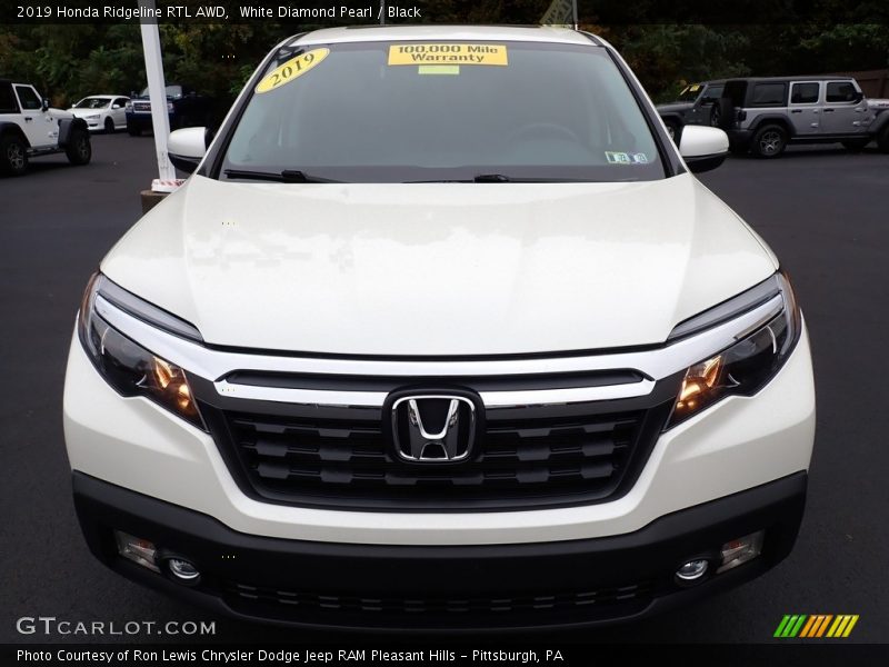 White Diamond Pearl / Black 2019 Honda Ridgeline RTL AWD