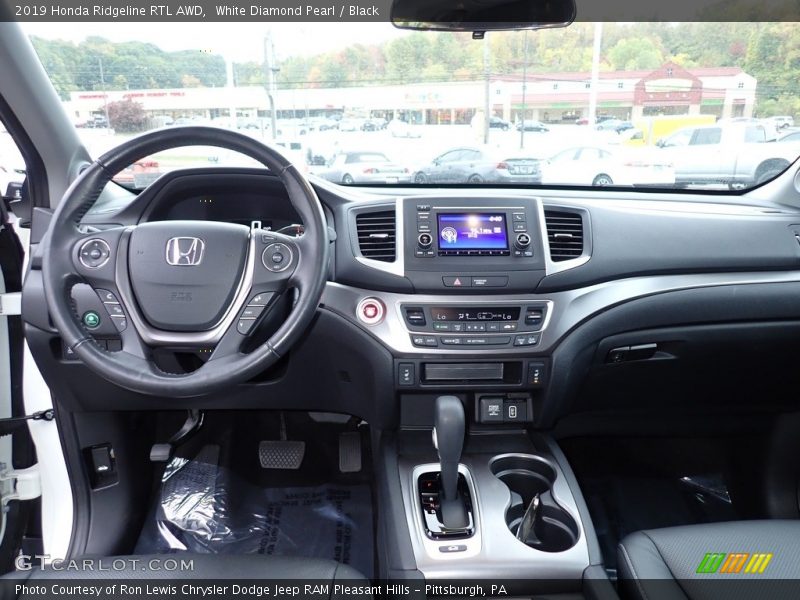 White Diamond Pearl / Black 2019 Honda Ridgeline RTL AWD