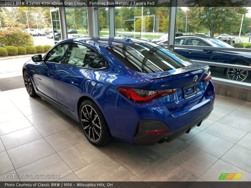 Portimao Blue Metallic / Tacora Red 2023 BMW 4 Series 430i xDrive Gran Coupe