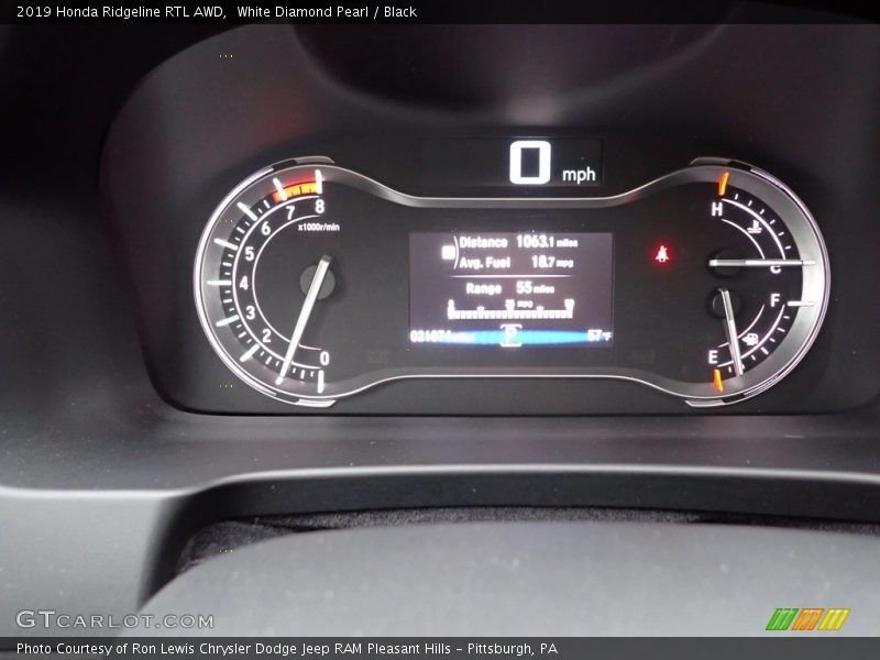 White Diamond Pearl / Black 2019 Honda Ridgeline RTL AWD