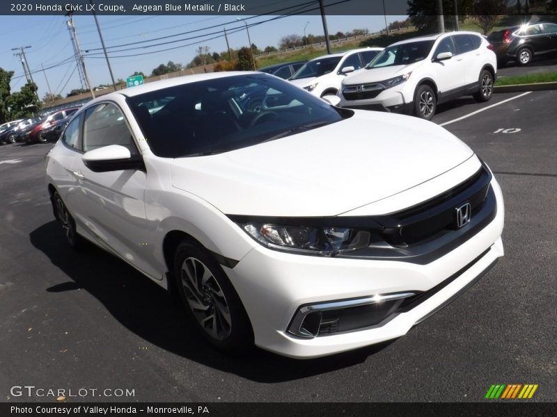 Aegean Blue Metallic / Black 2020 Honda Civic LX Coupe