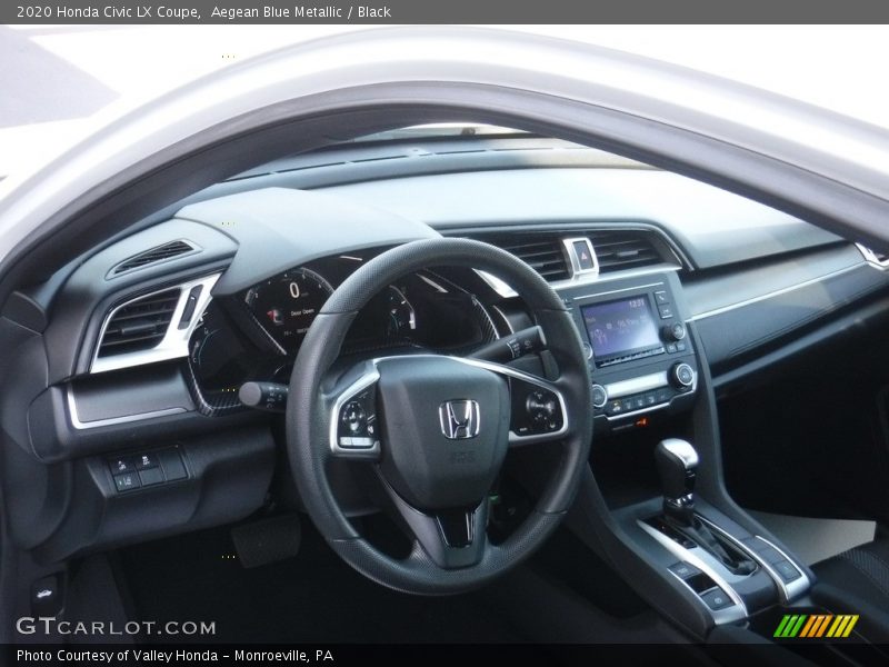 Aegean Blue Metallic / Black 2020 Honda Civic LX Coupe