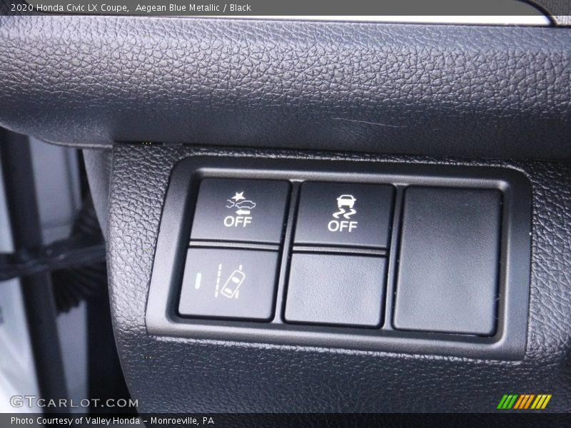 Aegean Blue Metallic / Black 2020 Honda Civic LX Coupe