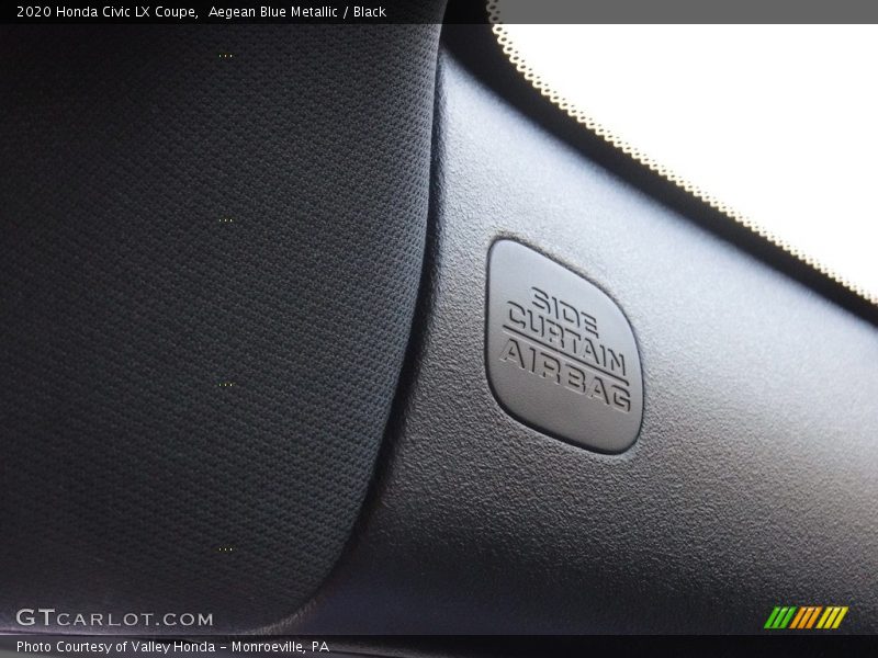 Aegean Blue Metallic / Black 2020 Honda Civic LX Coupe