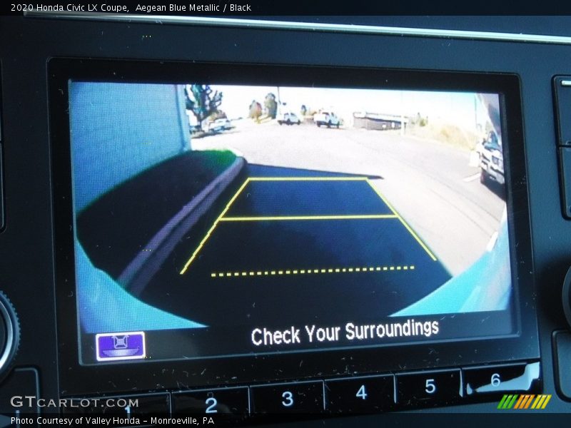 Aegean Blue Metallic / Black 2020 Honda Civic LX Coupe